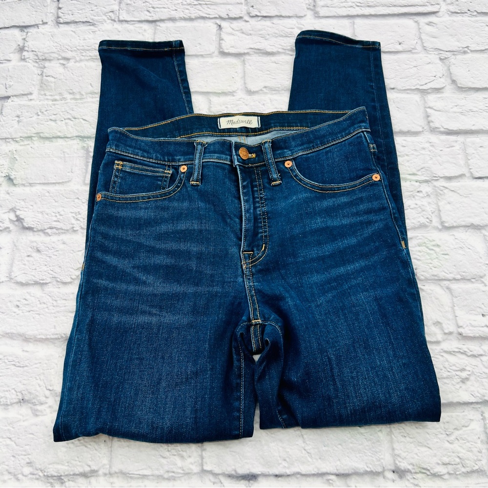 Madewell Women's 9" Mid Rise Skinny Jeans Size 27 Dark Wash Stretch - Picture 2 of 12